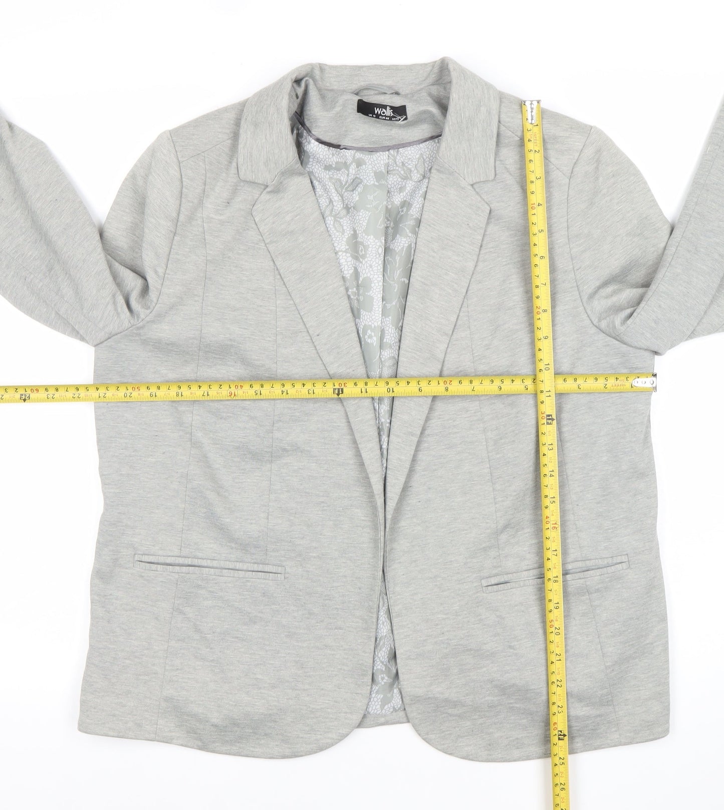 Wallis Women’s Grey Blazer Jacket Size 16 Regular Workwear