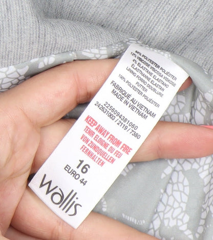 Wallis Women’s Grey Blazer Jacket Size 16 Regular Workwear