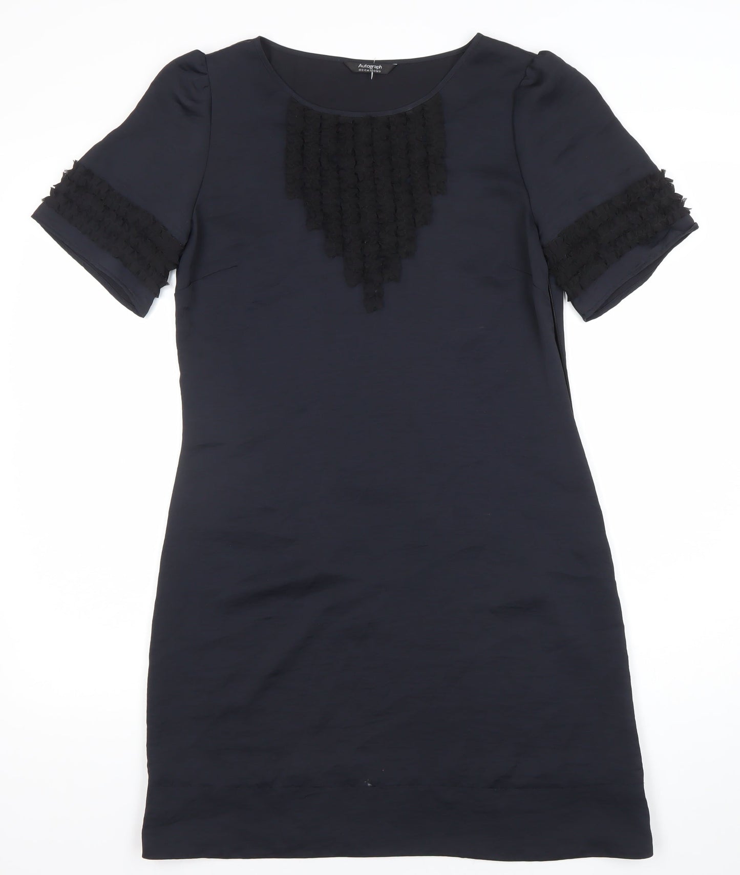 Marks and Spencer Womens Black Size 10 Shift Dress Short Sleeve