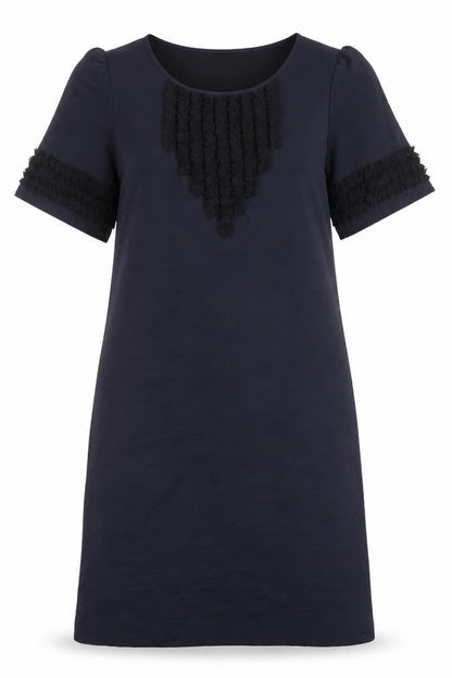 Marks and Spencer Womens Black Size 10 Shift Dress Short Sleeve