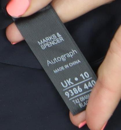 Marks and Spencer Womens Black Size 10 Shift Dress Short Sleeve