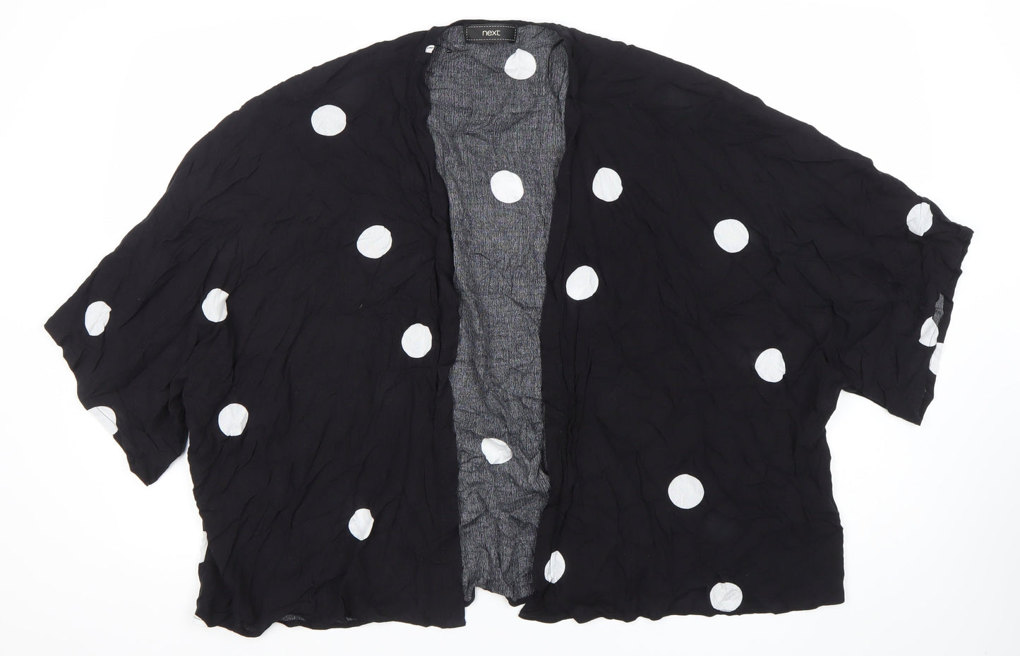 Next Womens Black Polka Dot Kimono Blouse Size M Viscose