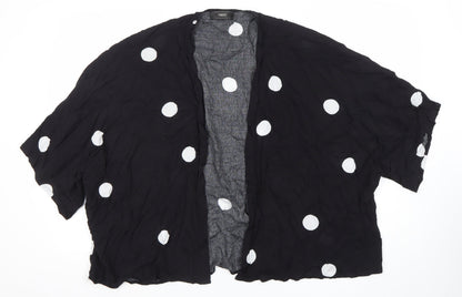 Next Womens Black Polka Dot Kimono Blouse Size M Viscose