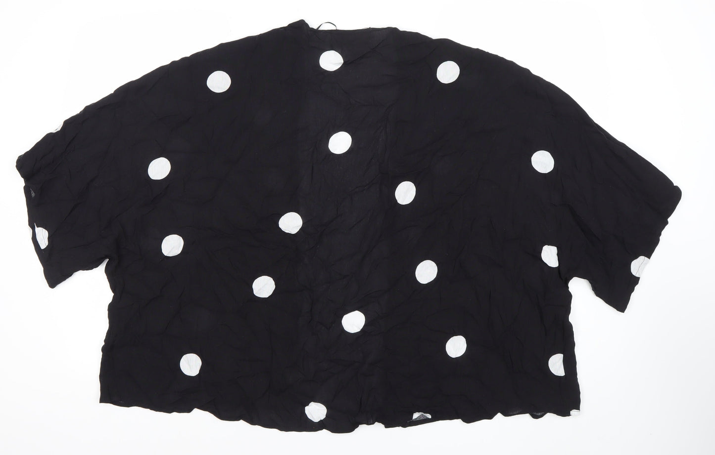 Next Womens Black Polka Dot Kimono Blouse Size M Viscose