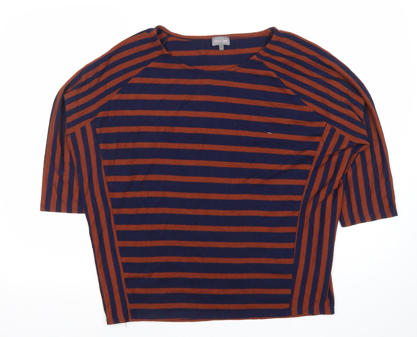 Phase Eight Womens Blue Brown Striped Jersey T-Shirt Size 14