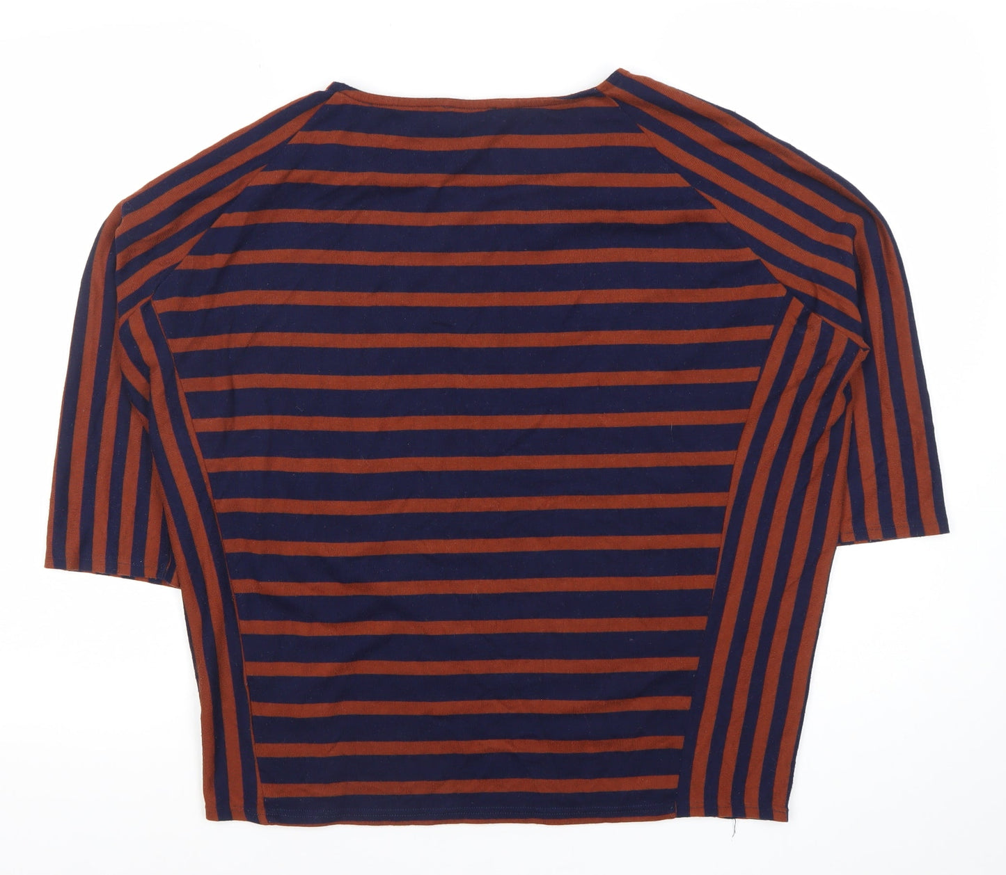 Phase Eight Womens Blue Brown Striped Jersey T-Shirt Size 14