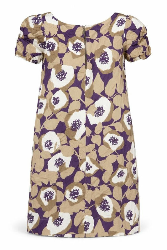 Marks and Spencer Womens Purple Beige Floral One Shoulder Dress UK 12