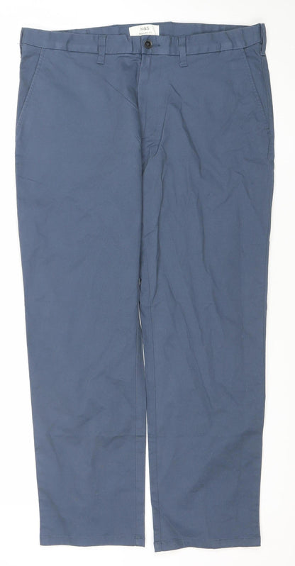 Marks and Spencer Mens Blue 29in Waist Chino Trousers