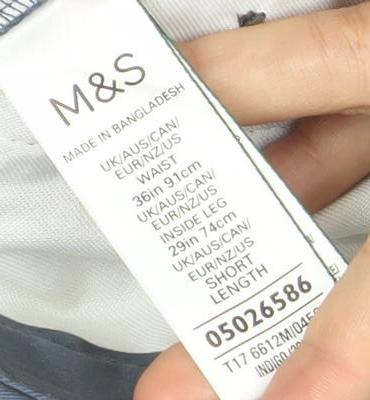 Marks and Spencer Mens Blue 29in Waist Chino Trousers