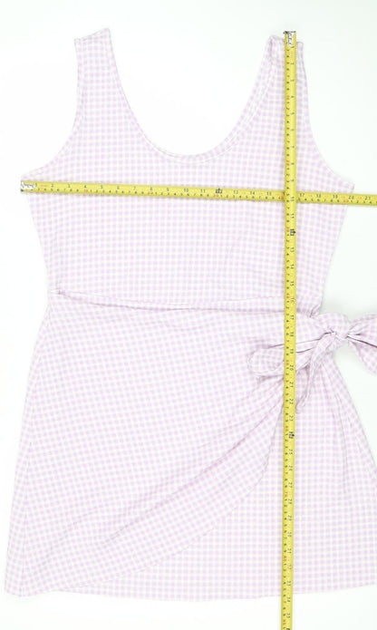 Very Women’s Pink Check Tank Dress Size 16 Scoop Neck Sleeveless
