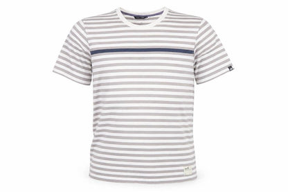 Boxfresh Men's Grey Striped Cotton Crew Neck T-Shirt Size M