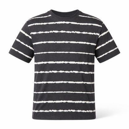 Marks and Spencer Boys Black Striped T-Shirt 12-13 Years Cotton