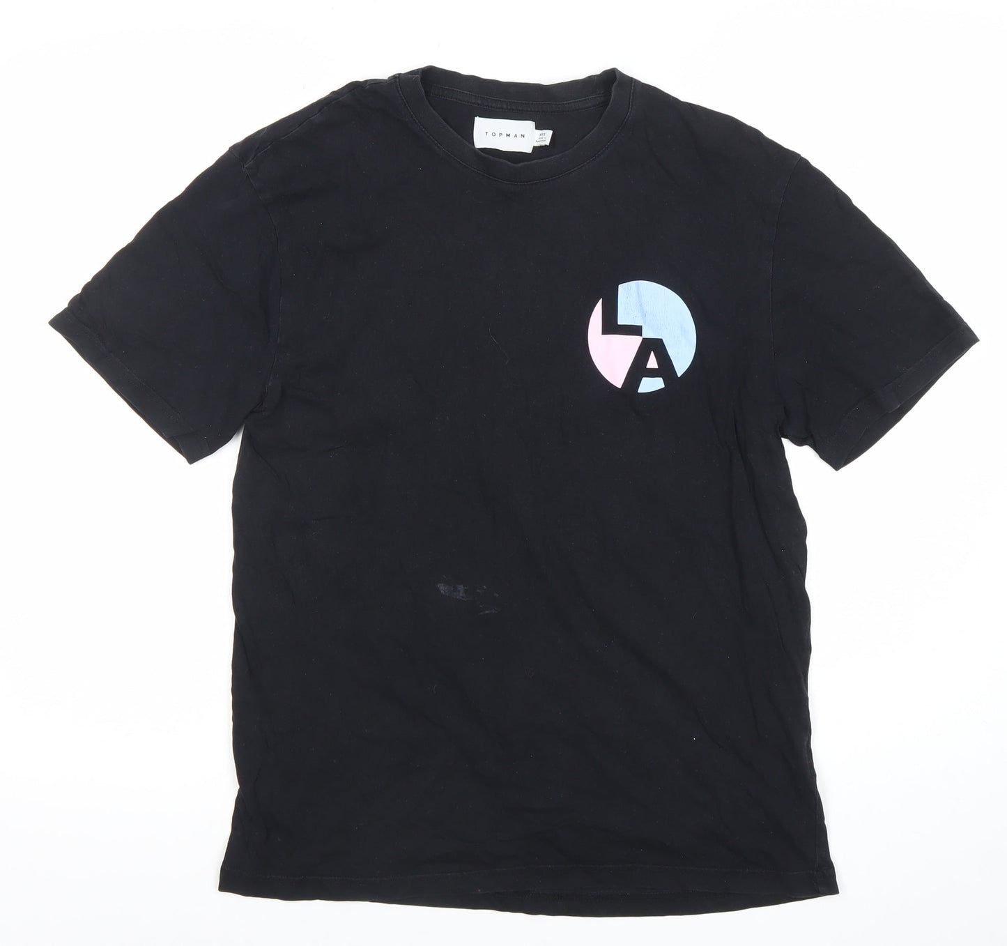 Topman Men’s Black XS LA Graphic Print Crew Neck T-Shirt