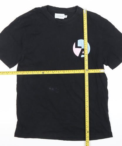 Topman Men’s Black XS LA Graphic Print Crew Neck T-Shirt