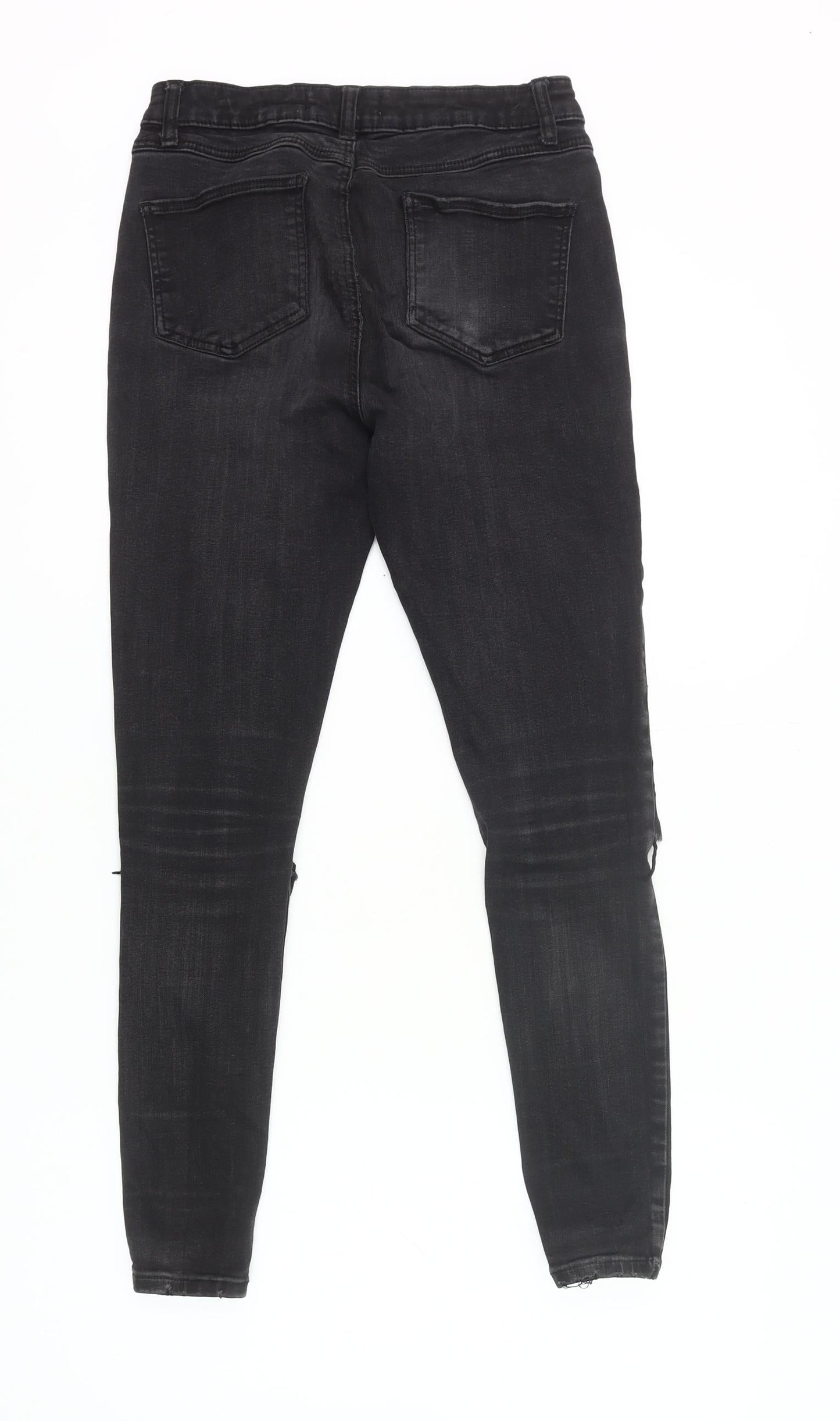 Denim Co. Womens Black Skinny Jeans Size 10 Distressed Slim Fit