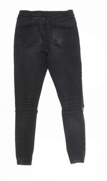 Denim Co. Womens Black Skinny Jeans Size 10 Distressed Slim Fit