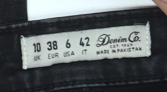 Denim Co. Womens Black Skinny Jeans Size 10 Distressed Slim Fit