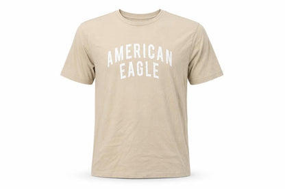 American Eagle Men’s Beige M Crew Neck Graphic T-Shirt Classic Fit