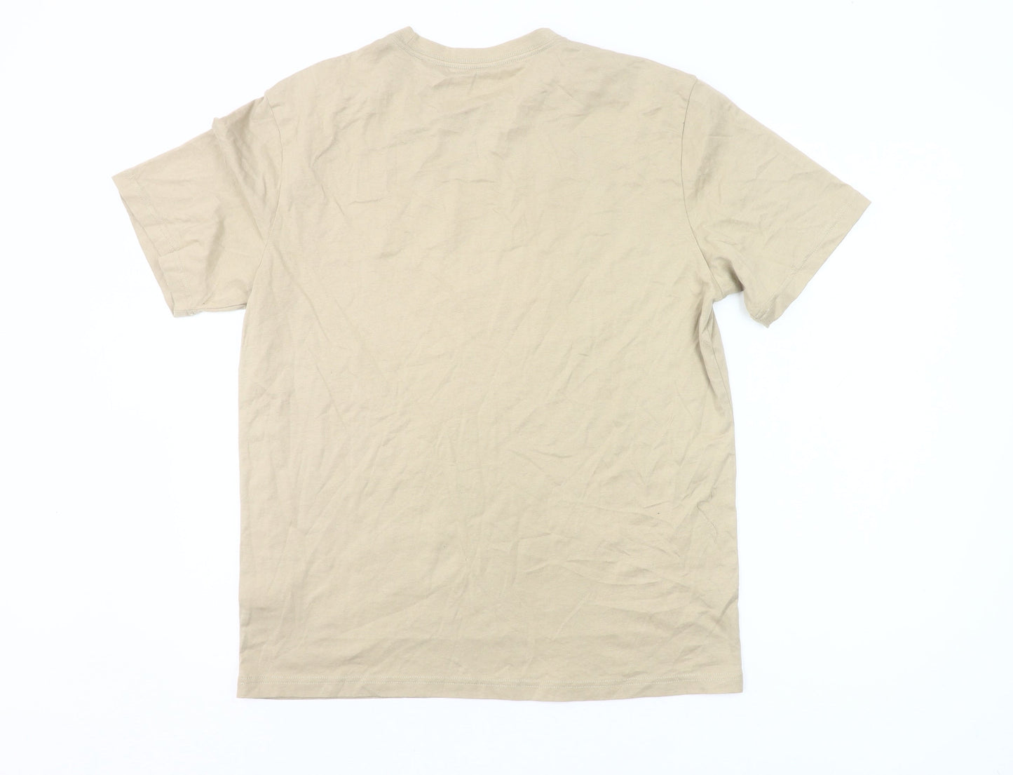 American Eagle Men’s Beige M Crew Neck Graphic T-Shirt Classic Fit