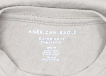 American Eagle Men’s Beige M Crew Neck Graphic T-Shirt Classic Fit