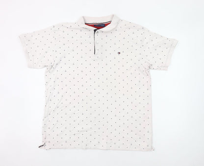 Tommy Hilfiger Men’s White 2XL Anchor Print Polo Shirt