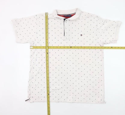 Tommy Hilfiger Men’s White 2XL Anchor Print Polo Shirt