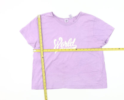 GAP Women’s Purple Cotton T-Shirt L Crew Neck Short Sleeve Casual