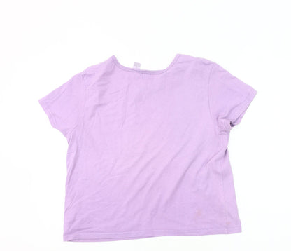 GAP Women’s Purple Cotton T-Shirt L Crew Neck Short Sleeve Casual