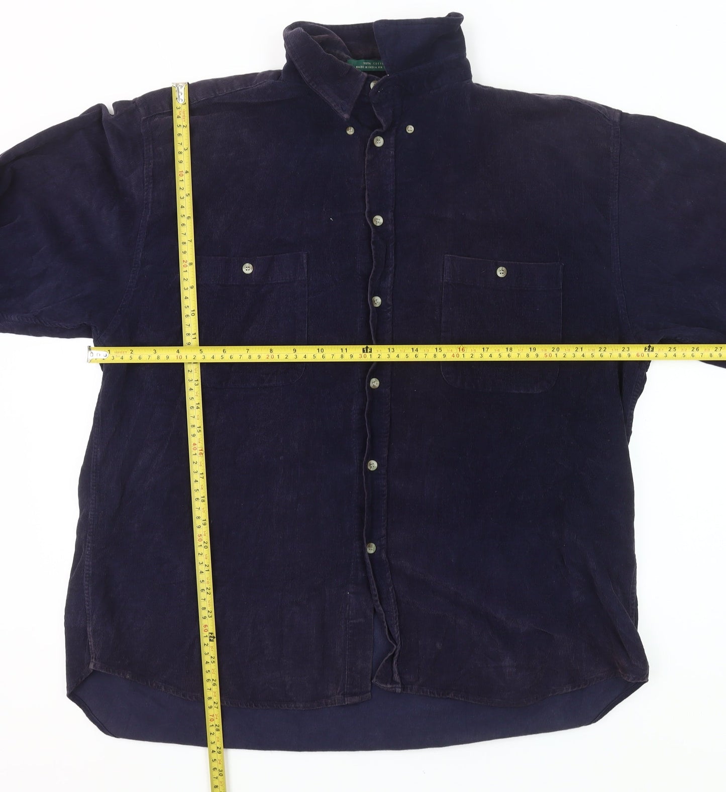 River Trader Men’s Blue Corduroy Button-Up Shirt XL Long Sleeve