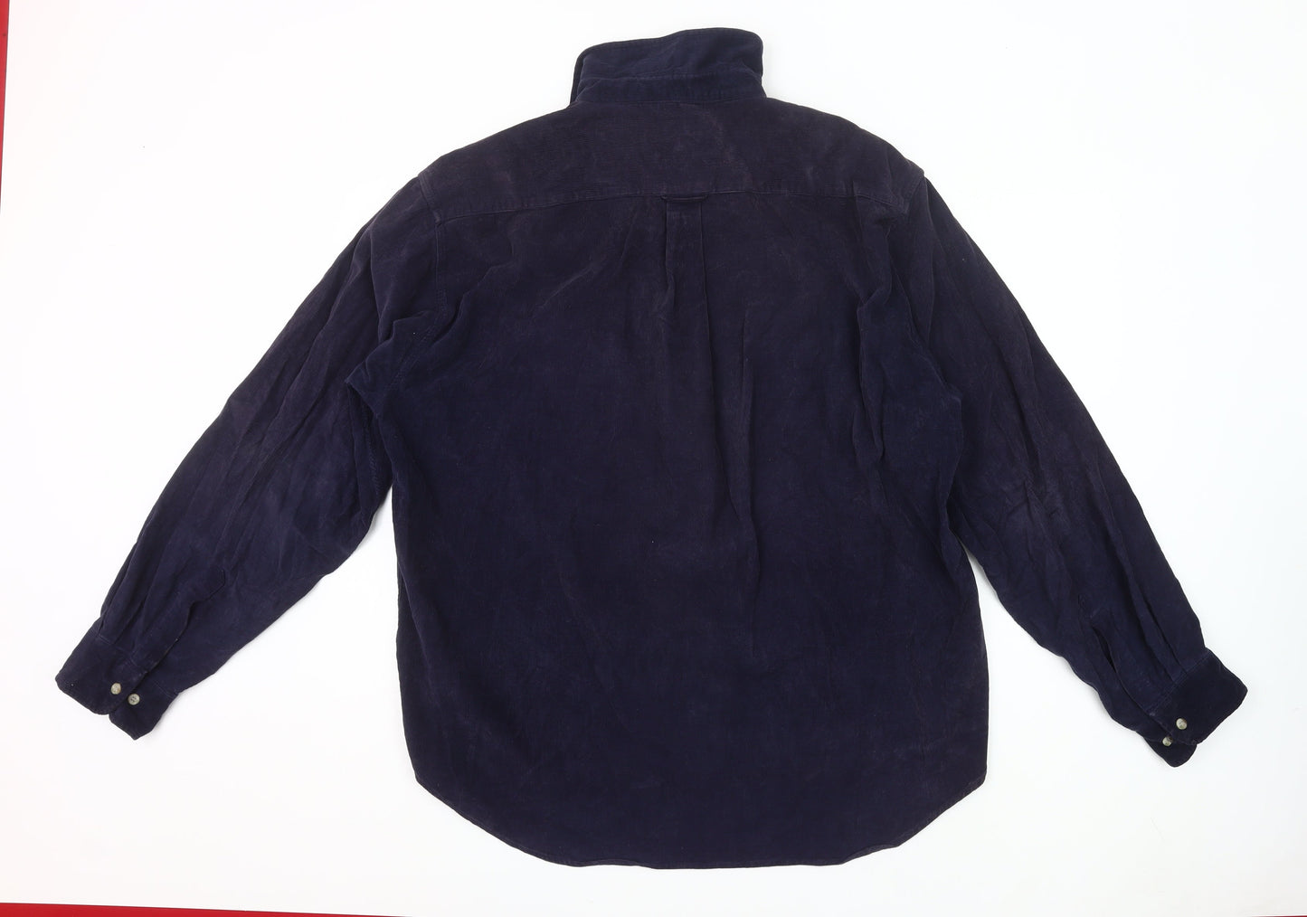 River Trader Men’s Blue Corduroy Button-Up Shirt XL Long Sleeve