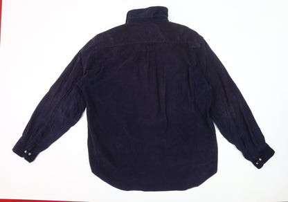 River Trader Men’s Blue Corduroy Button-Up Shirt XL Long Sleeve