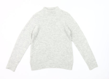 Mauvette Women’s Grey Mock Neck Pullover Jumper Size 12 Wool Blend