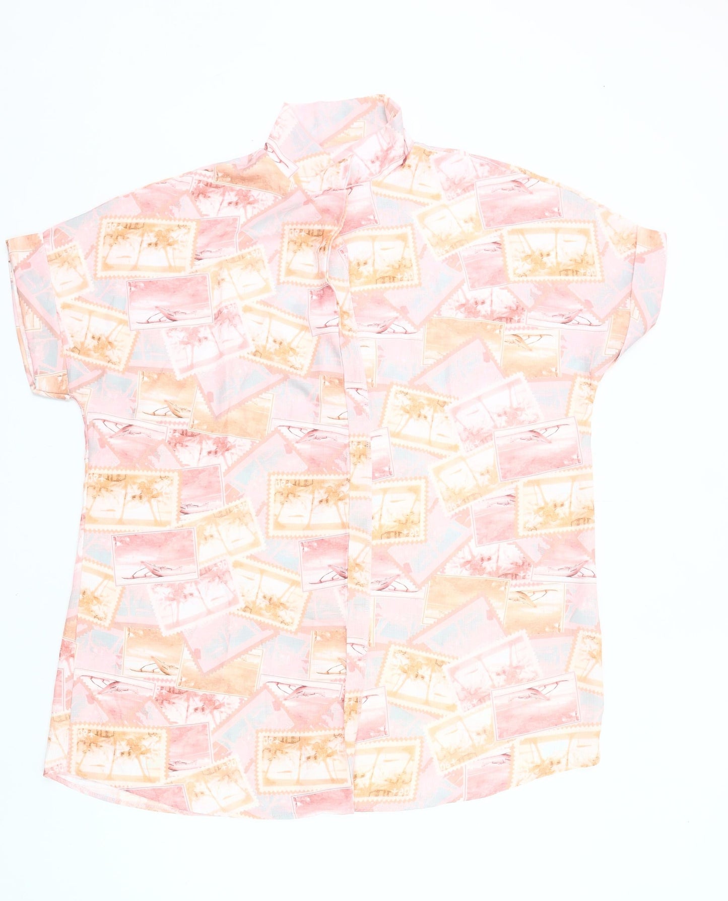 ASOS DESIGN Women’s Multicoloured Holiday Print Button-Up Shirt UK 12