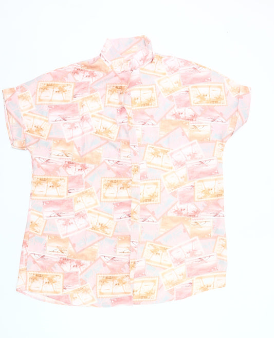 ASOS DESIGN Women’s Multicoloured Holiday Print Button-Up Shirt UK 12
