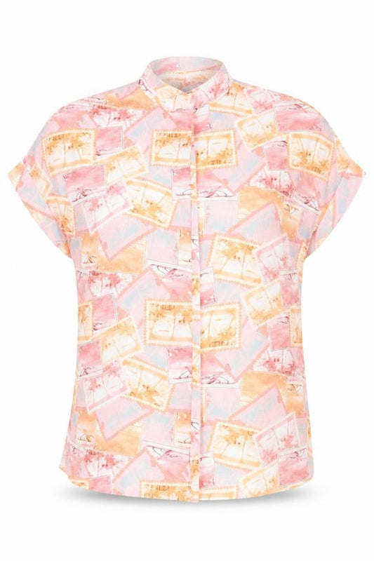 ASOS DESIGN Women’s Multicoloured Holiday Print Button-Up Shirt UK 12