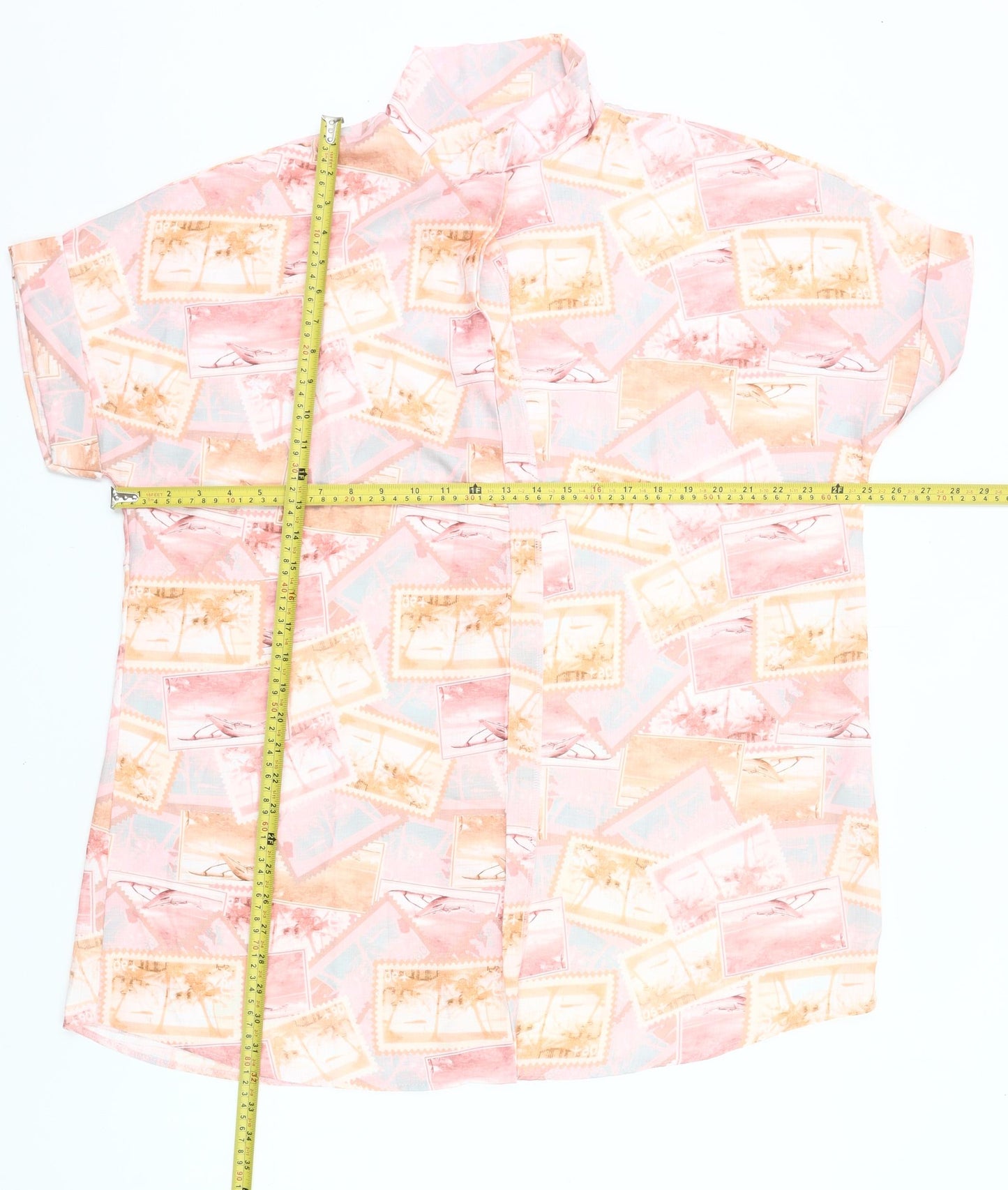 ASOS DESIGN Women’s Multicoloured Holiday Print Button-Up Shirt UK 12