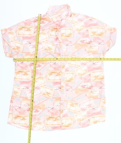 ASOS DESIGN Women’s Multicoloured Holiday Print Button-Up Shirt UK 12