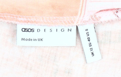 ASOS DESIGN Women’s Multicoloured Holiday Print Button-Up Shirt UK 12