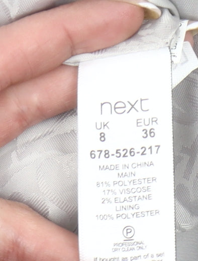 Next Womens Blue Size 8 Slim Fit Single-Breasted Suit Jacket