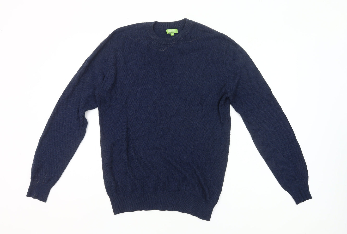 Feraud Men’s Blue Cotton Crew Neck Jumper Size S Long Sleeve