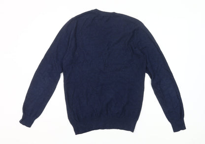 Feraud Men’s Blue Cotton Crew Neck Jumper Size S Long Sleeve