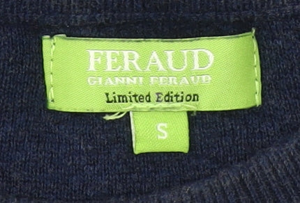 Feraud Men’s Blue Cotton Crew Neck Jumper Size S Long Sleeve