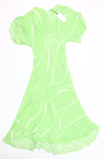 Marks and Spencer Women Green Size 6 Fit & Flare Midi Dress