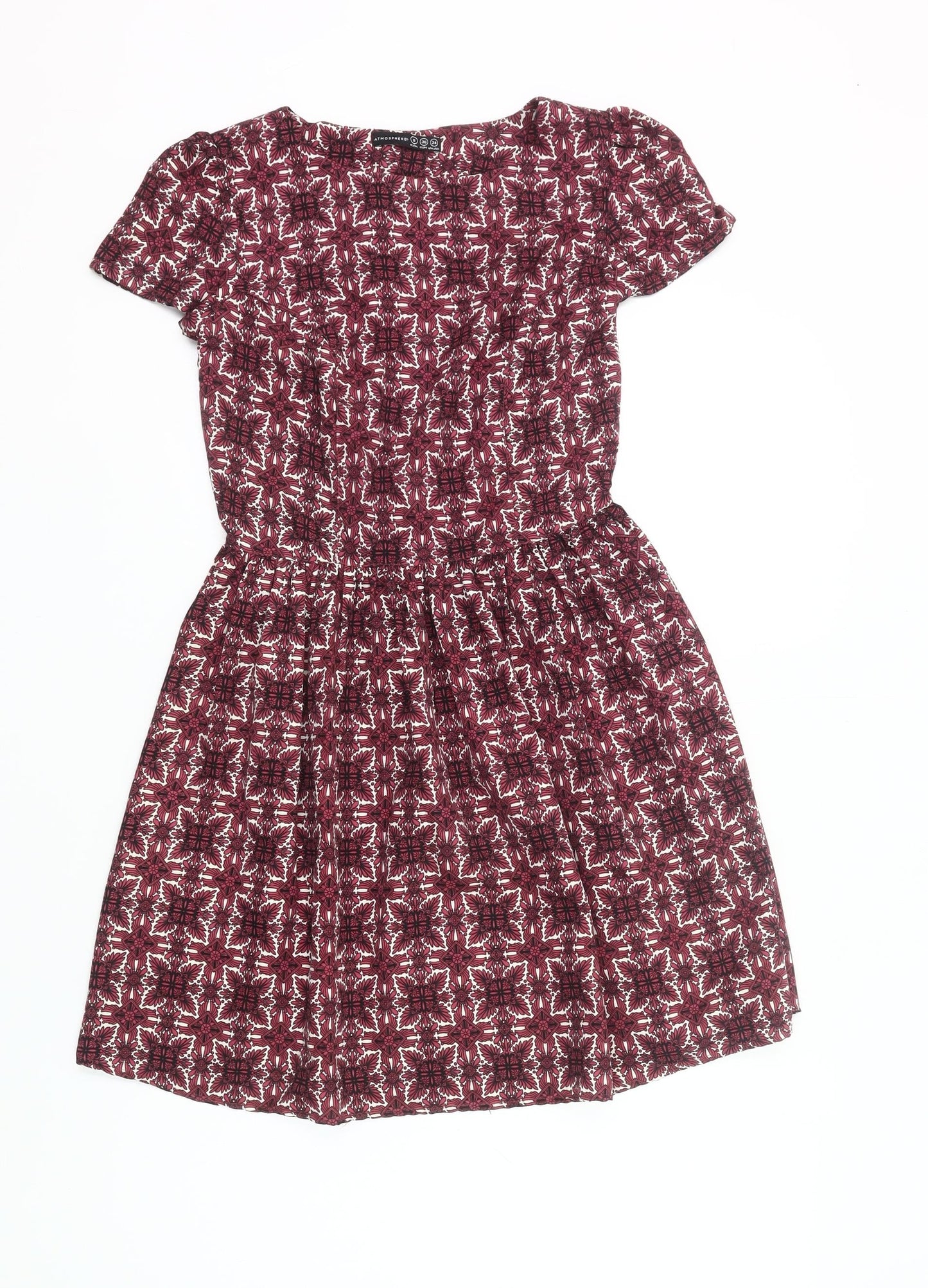 Atmosphere Women’s Red Geometric Skater Dress Size 8