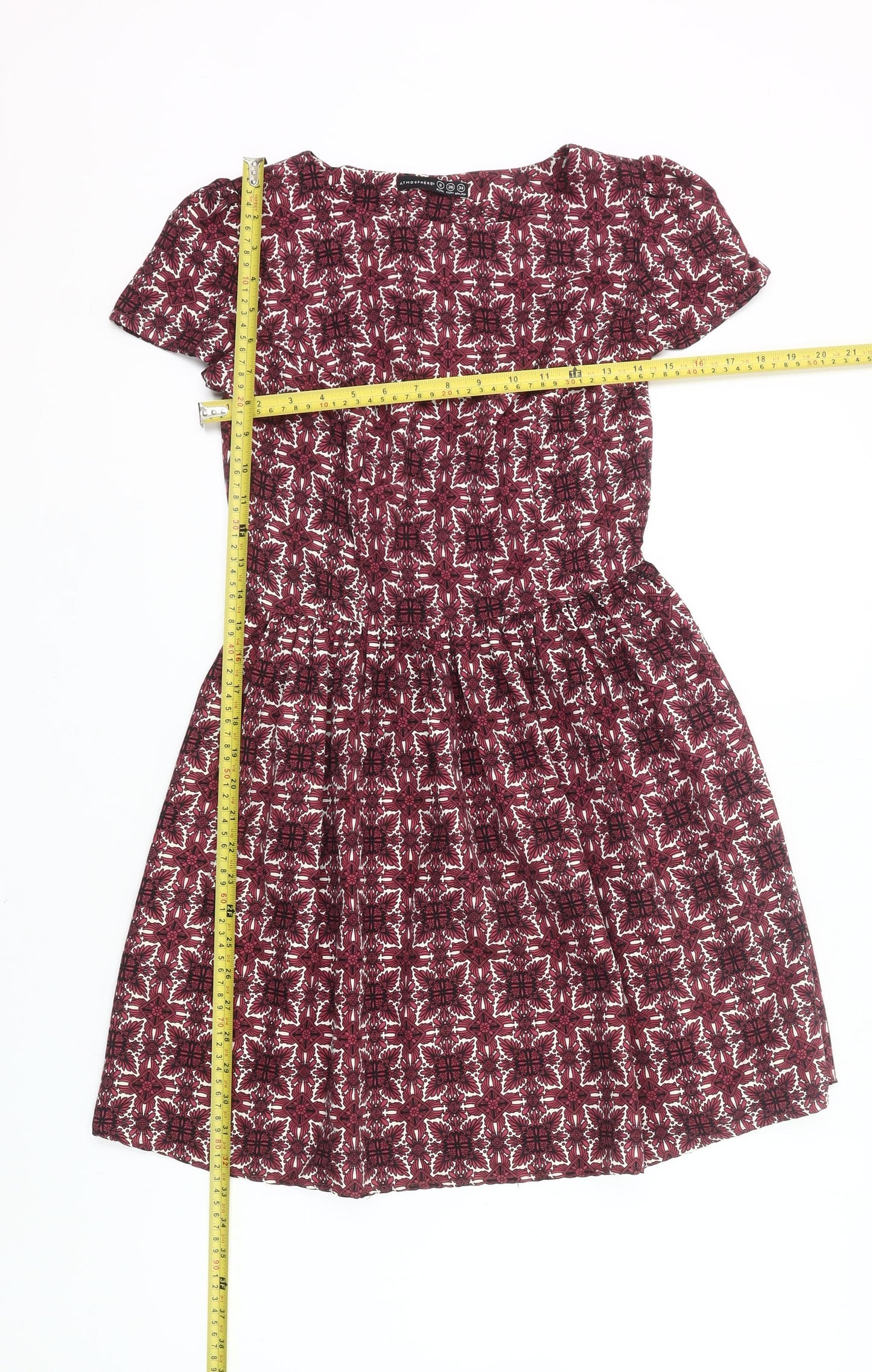 Atmosphere Women’s Red Geometric Skater Dress Size 8