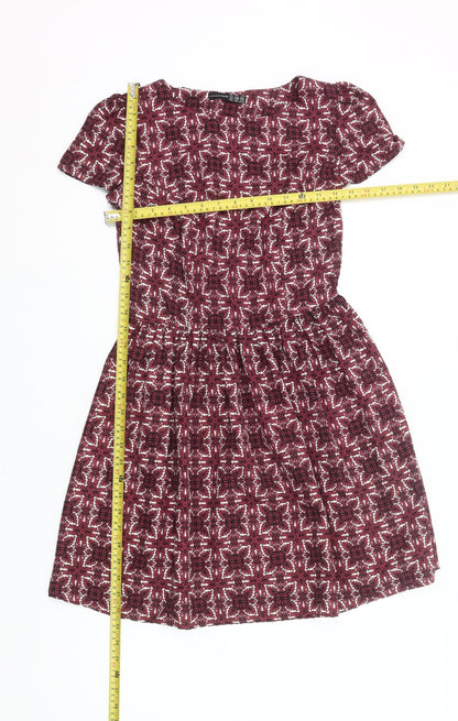 Atmosphere Women’s Red Geometric Skater Dress Size 8
