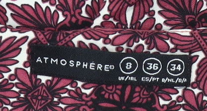 Atmosphere Women’s Red Geometric Skater Dress Size 8