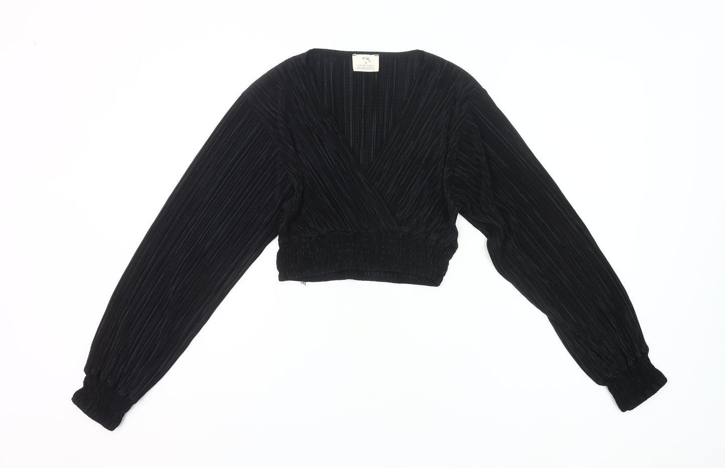 Pins and Needles Women’s Black Wrap Blouse Size S Long Sleeve