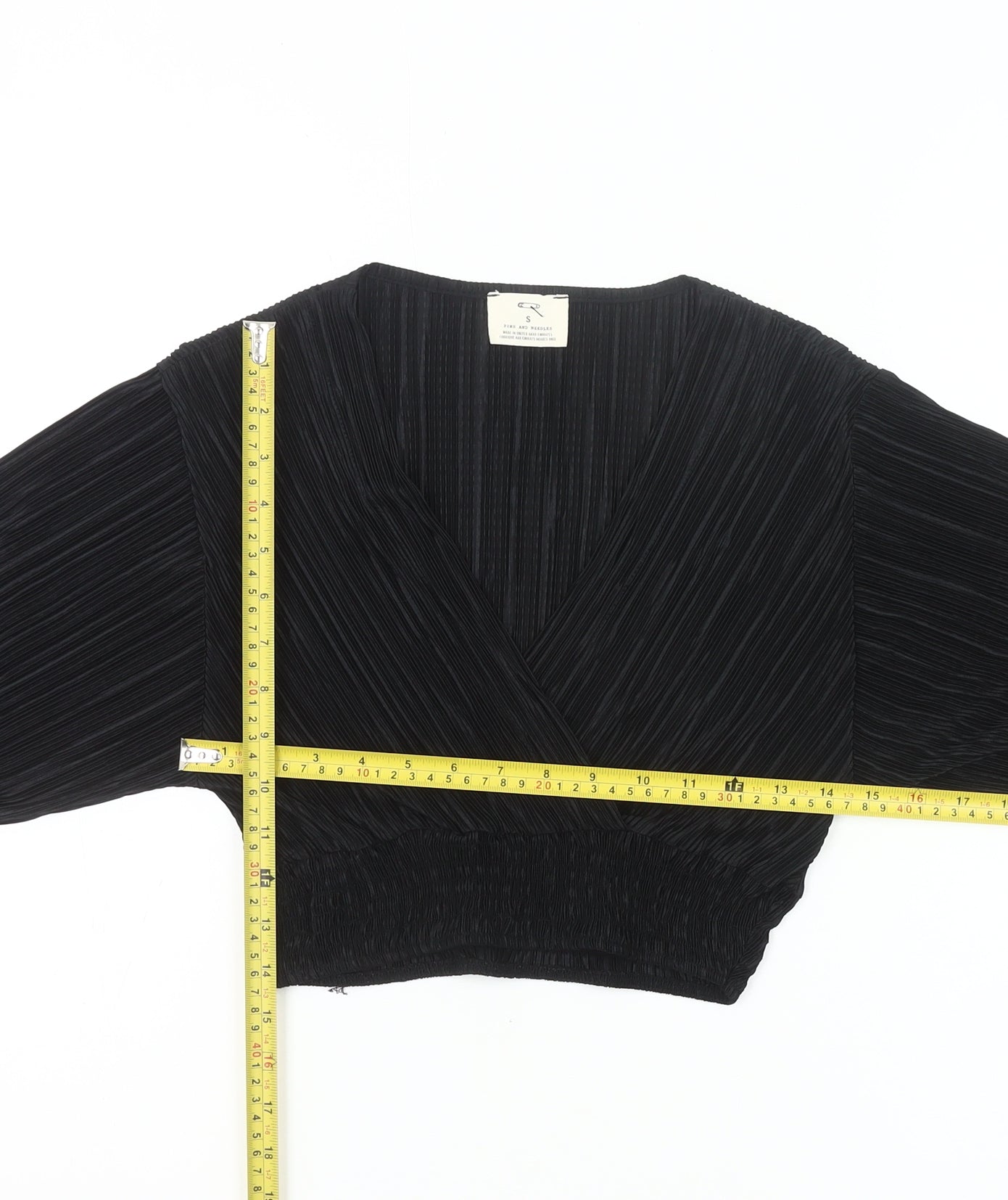 Pins and Needles Women’s Black Wrap Blouse Size S Long Sleeve