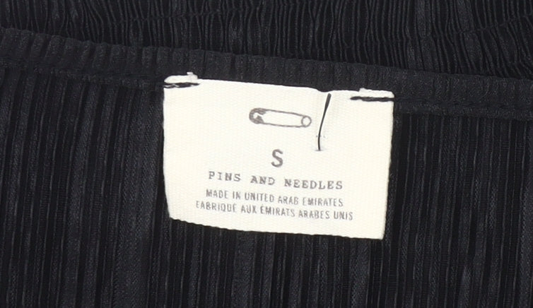 Pins and Needles Women’s Black Wrap Blouse Size S Long Sleeve